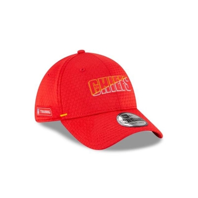 Red Kansas City Chiefs Hat - New Era NFL Official Summer Sideline 39THIRTY Stretch Fit Caps USA5238679